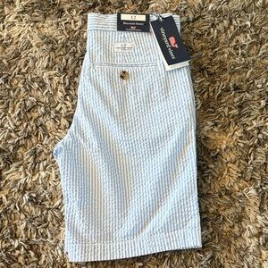 Vineyard Vines Boys Blue & White Striped Breaker Shorts